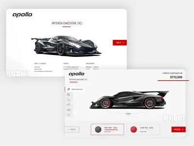 Apollo Automobil Car Configurator car kiosk minimal sports ui design uidesign ux ux design uxdesign vehicles