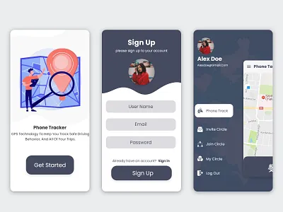 tracker app ui ui ui design uiux