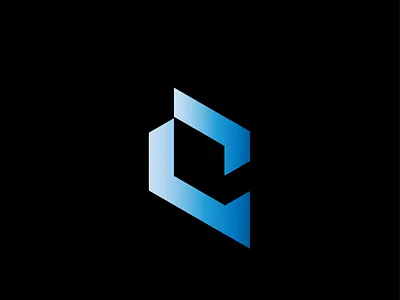 Letter C clean geomatric gradient logo grid letter c logo logo design