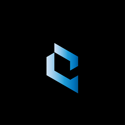Letter C clean geomatric gradient logo grid letter c logo logo design