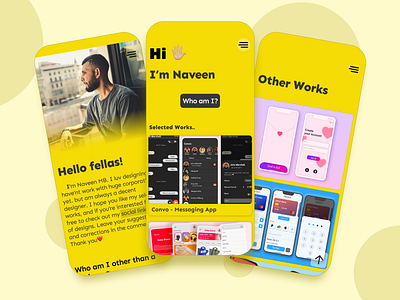 My Portfolio Page Design app design branding daily ui design figma figmadesign logo portfolio portfolio design portfolio page portfolio site portfolio website typography ui ux yellow