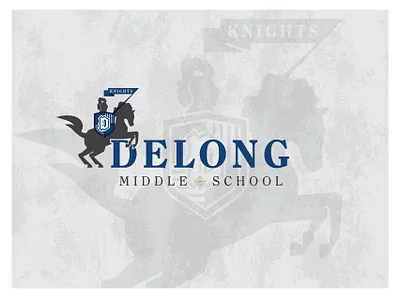Delong Concept #3 branding design horse illustration knight logo medieval school vector