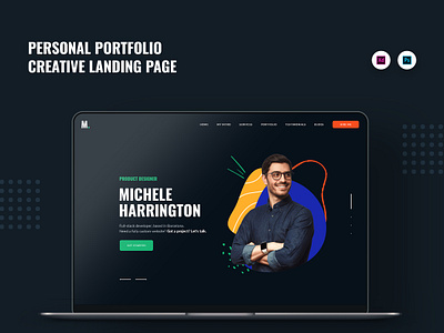 Personal Portfolio - Creative Landing Page banner sections creative creative design creative landing page design hero sections homepage landing page landing page concept landing page design landing page ui landing pages layout design personal portfolio portfolio design portfolio site portfolio website ui kit uiux web templates