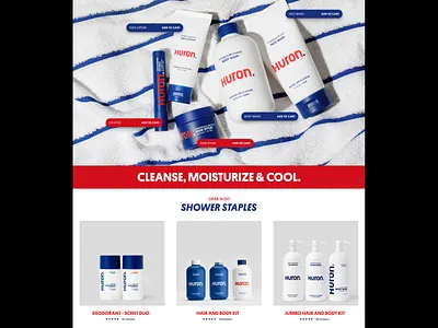 Huron 🧖🏼‍♂️ → e-commerce redesign app branding design ecommerce figma graphic design illustration logo shopify typography ui ux vector