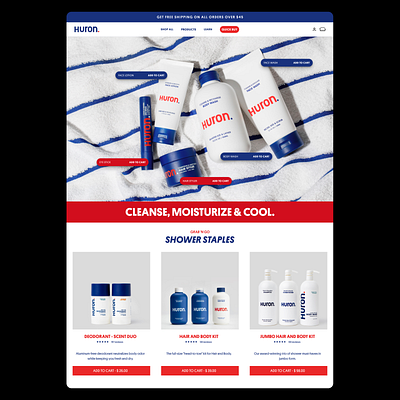 Huron 🧖🏼‍♂️ → e-commerce redesign app branding design ecommerce figma graphic design illustration logo shopify typography ui ux vector