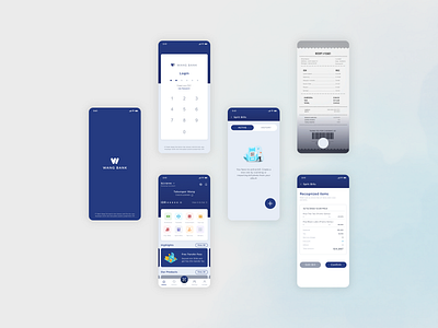 Wang App Mobile Banking appinterface bankingapp billsplitting cleanui digitalbanking financeapp fintech fintechapp mobile mobilebanking uiuxdesign userexperience