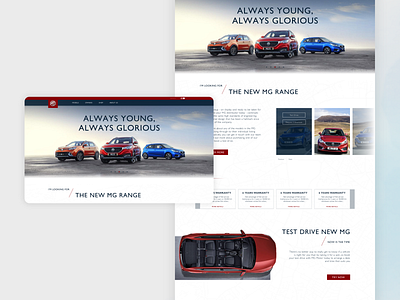 MG - Product Range Website automotive car ui uiinspo webdesign