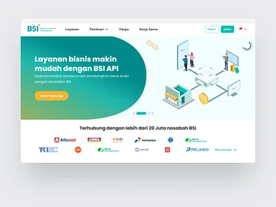 Landing Page API bank banking landing page