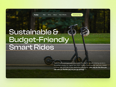 Electric Bike Landing Page-FoGo bicycle clean website cycle design electric electric bicycle electric bike ev bike focotik home page landing page landing page design landing page uii minimalist ui ui design ui ux design web ui website website design