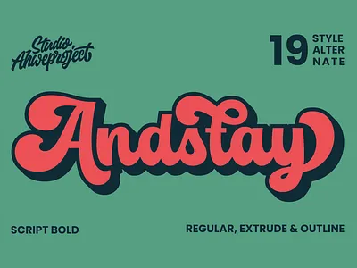 Andstay - Retro Script Bold hoodie font