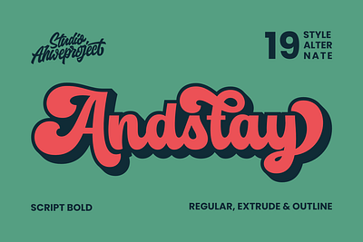 Andstay - Retro Script Bold hoodie font