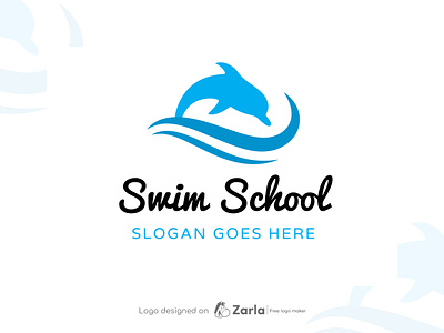 Swim School Logo branding design dolphin logo free logo free logo maker logo logo design logo maker swim academy swim school logo swimming logo wave logo
