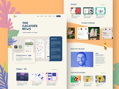 Design Challenge : News Website article blog blog article challenge design design challenge illustration landing page parrot typography ui ux vector web webdesign website website design yellow