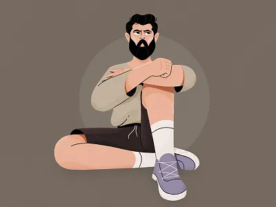 Man 2d character flat illustration photoshop procreate vector