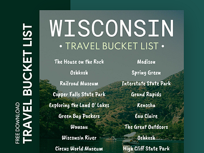 Wisconsin Travel Bucket List Free Google Docs Template bucket bucketlist check checklist doc docs document goals google journey list print printing template templates to do list tourism travel trip wishlist