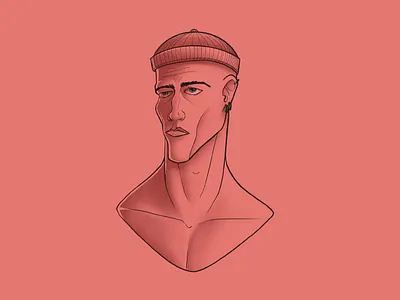 Man 2020 berlin cartoon character character character design earrings guy hat illustration illustration art illustration digital male male character man masculine pink procreate procreateart shading sketching
