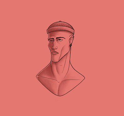 Man 2020 berlin cartoon character character character design earrings guy hat illustration illustration art illustration digital male male character man masculine pink procreate procreateart shading sketching