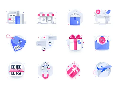 eccomerce shopping icons illustrations cart catalog checkout eccomerce product shop shopping shopping cart store