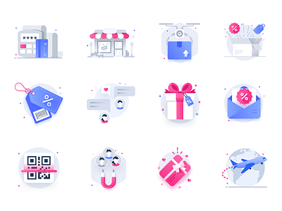 eccomerce shopping icons illustrations cart catalog checkout eccomerce product shop shopping shopping cart store