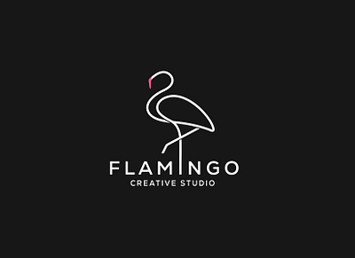 Flamingo Creative Studio Logo blackandwhite branding designer feminine design feminine logo flamingo flamingo logo illustraion illustrator lineart logo logo branding logo design logo designer logotype minimal minimalist logo pink simple design simpleillustration