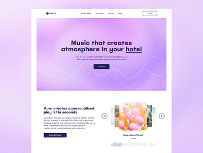 Aura Website - Main Page app application design hero section home page homepage interface landing ui unikorns ux web website