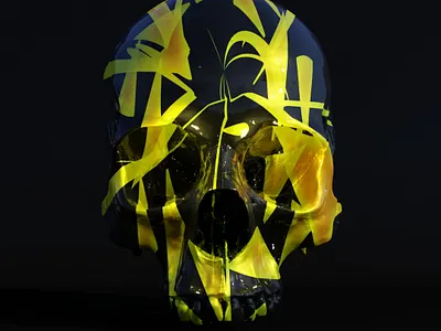 Painted skull animation 3d animation blender design skull
