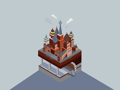 Domes. City on cube isometric illustration city domes illustrator isometric design isometric illustration