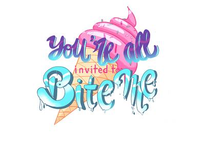 B*te Me biteme friends quote illustration lettering phoebe buffay procreate stefankunz guides