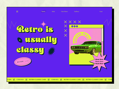 Classic Retro Car Web Header UI UX Design auto motive automotive design car car landing car ui design classic ui design minimal mopar mucle car retro retro car retro ui retro ui ux ui ui design uidesign web design web header