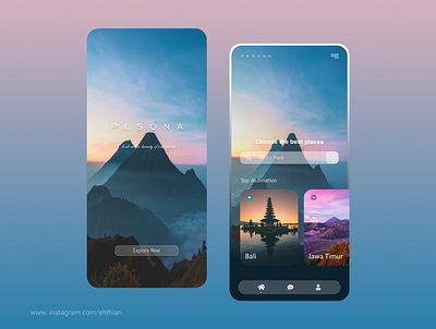 Pesona App UI bali design explore indonesia mobile ui travel app traveling ui uiux