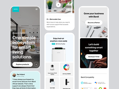 Bardi - Mobile Responsive bardi clean company concept exploration iot minimal mobile responsive smart home ui website