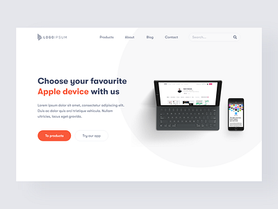 Apple shop reseller design flat graphic interface landing layout modern ui ux web