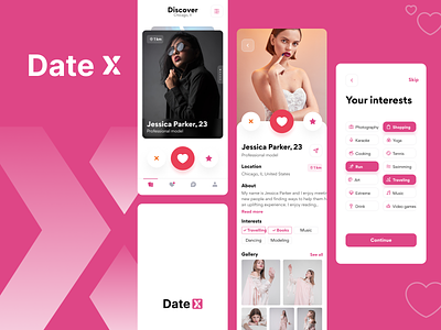 Date X- Dating App UI Design branding design designoweb designowebtechnologies gradient illustration logo ui ux vector
