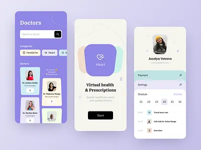 Medical app [ mobile app ] app appointments consultation doctor feed healthcare hospital medicine mobile nurse onboarding patient profile schedule telehealth telemedicine ui ux welcome screen
