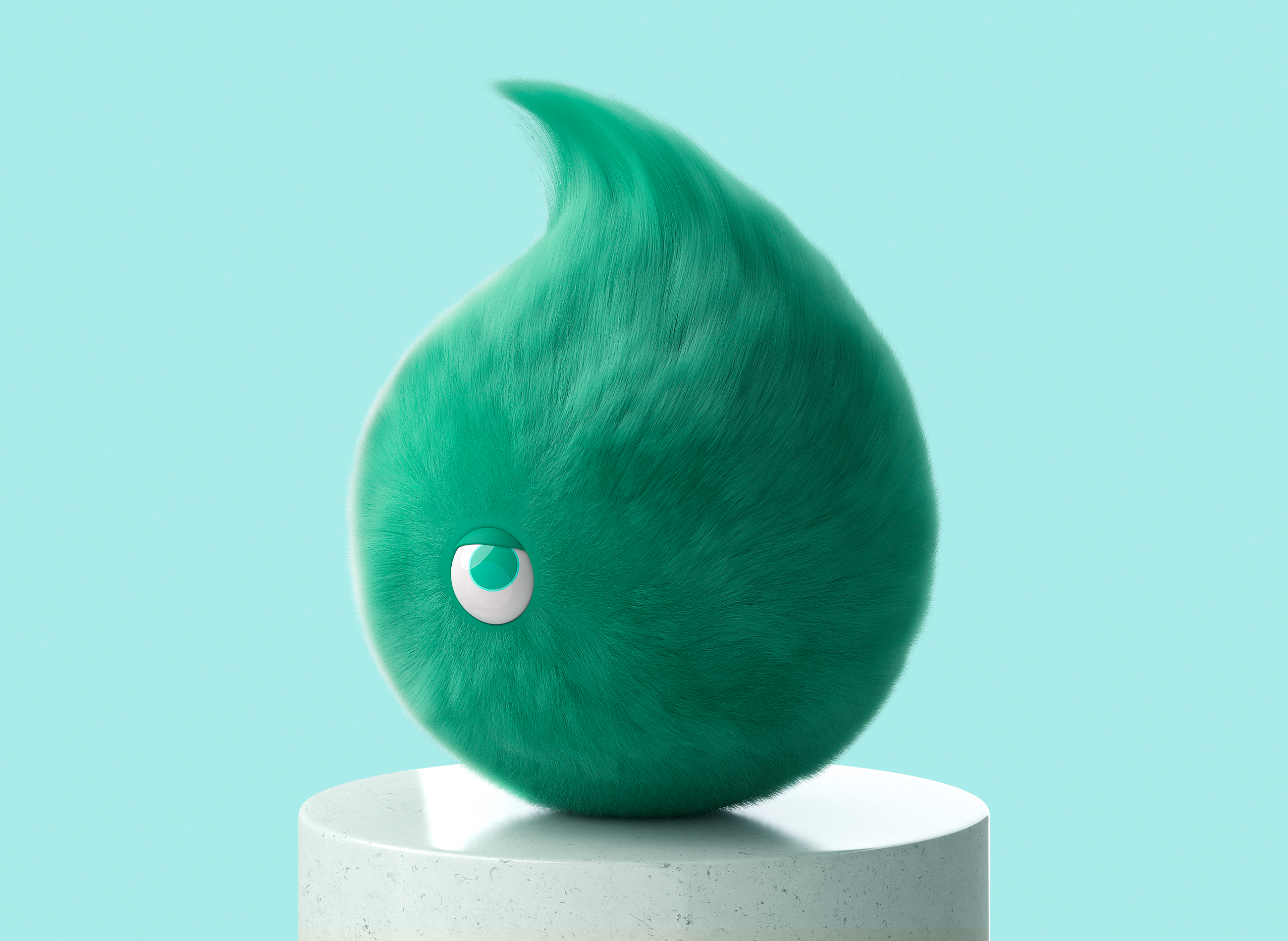 Hair Sphere 3d art blender branding charachter clay clay render color cute cycles design illustration motion graphics web design