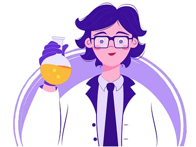 Scientist 2d adobe illustrator character design flat style graphic illustration people science vector web