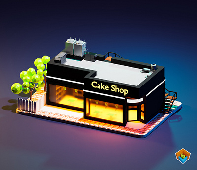 Cakeshop Lowpoly 3d art 3d illustration creative design graphicdesign illustration isometric design lowpoly3d social media uiuxdesign webdesign