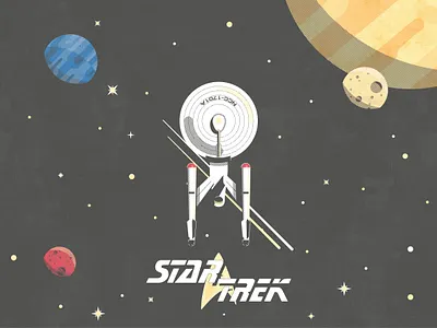 Star Trek Alternative illustraton mars nasa perseverance planets poster sci fi space star trek stars tbt vector