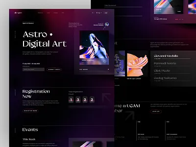Ugam - Art Museum 3d art galerry graphic design holographic landing page museum nft ui web design