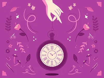 Mystical Time design flowers illustration magic mystical procreate time