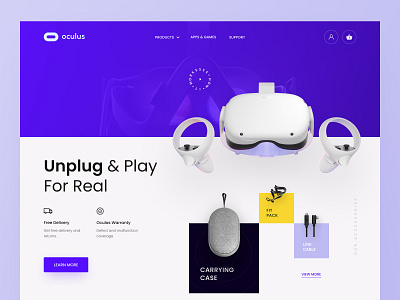 Oculus Homepage Concept Design app design besnik designtrend2021 header header design landing page product design ui uidesign uiux uiux design uiux design agency uiuxdesign visual design web app webdesign webpagedesign website design