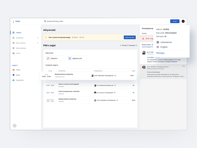 University E-learning Dashboard dashboad dashboard ui design dribbble e learning education ui uidesign webdesign