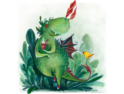 Dragon artwork character character design children illustration dragon fairytale fantasy illustration illustration illustration art kids art kids book kids illustration poster watercolor