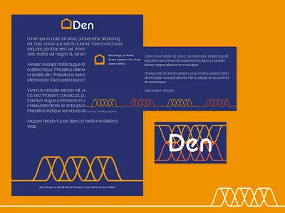 Den Eco-Energy Branding and Print Layout abstract branding business card energy logo pattern print stationary vector