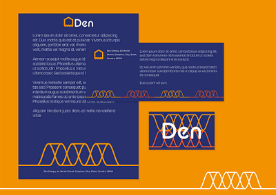 Den Eco-Energy Branding and Print Layout abstract branding business card energy logo pattern print stationary vector