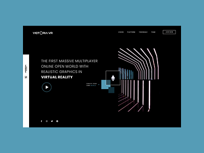 Victoria VR blockchain cryptocurrency platform screen design virtual reality website
