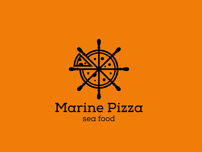 Marine Pizza food logo marine pizza sea