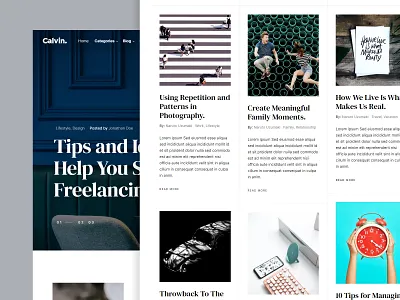 Calvin - Clean & Simple Free HTML Blog Site Template blog clean free freebie html simple site template webdesign website website design