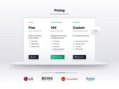 CallBell Pricing Table 3D branding bubble chat pricing pricing plan pricing table web web design