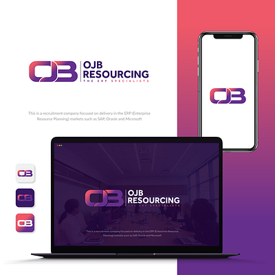 OJB Resourcing branding creative fiverr fiverr.com fiverrgigs flat graphic design logo designer minimalist modern